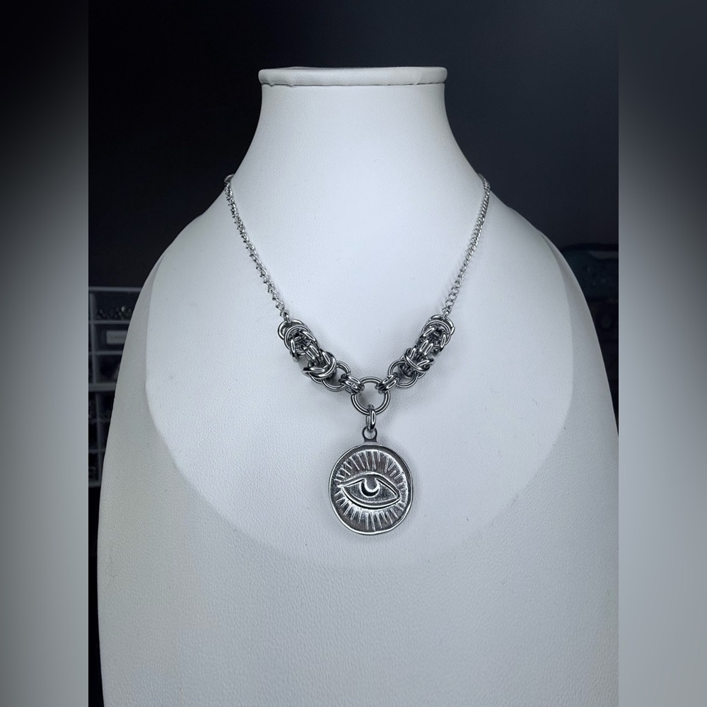 Silver (S.Steel) Eye Pendant Necklace